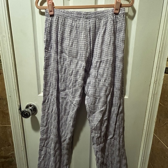 NWT FREE PEOPLE Women's Cloud Ten Check-Print Pajama Pants - Picture 4 of 5